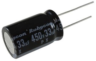 450PX33MEFC16X25 Rubycon Capacitor Electrolítico Miniatura 33 µF