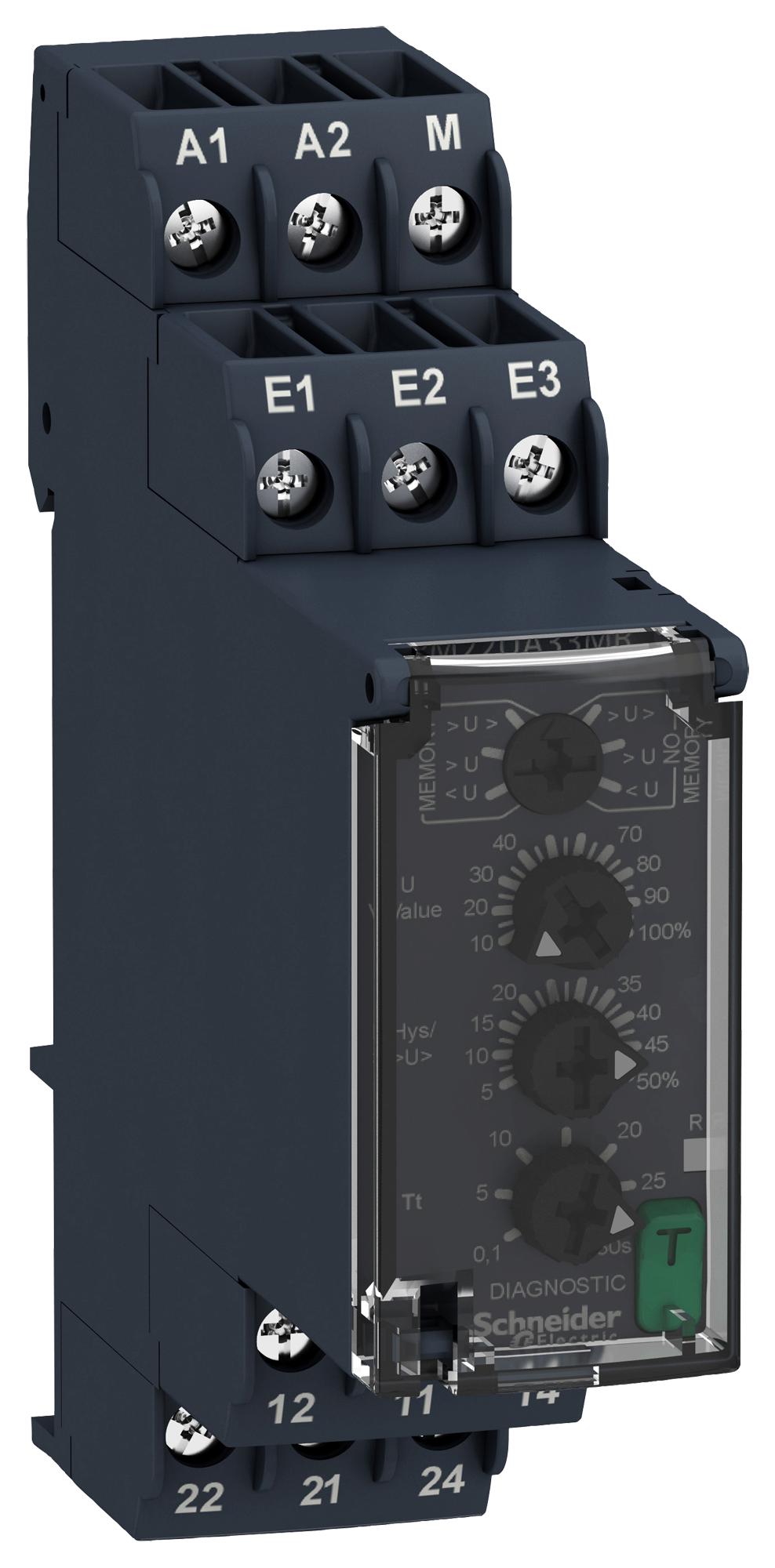 RM22UA33MR - Schneider Electric - VOLTAGE CONTROL RELAY, DPDT, 15V-500V
