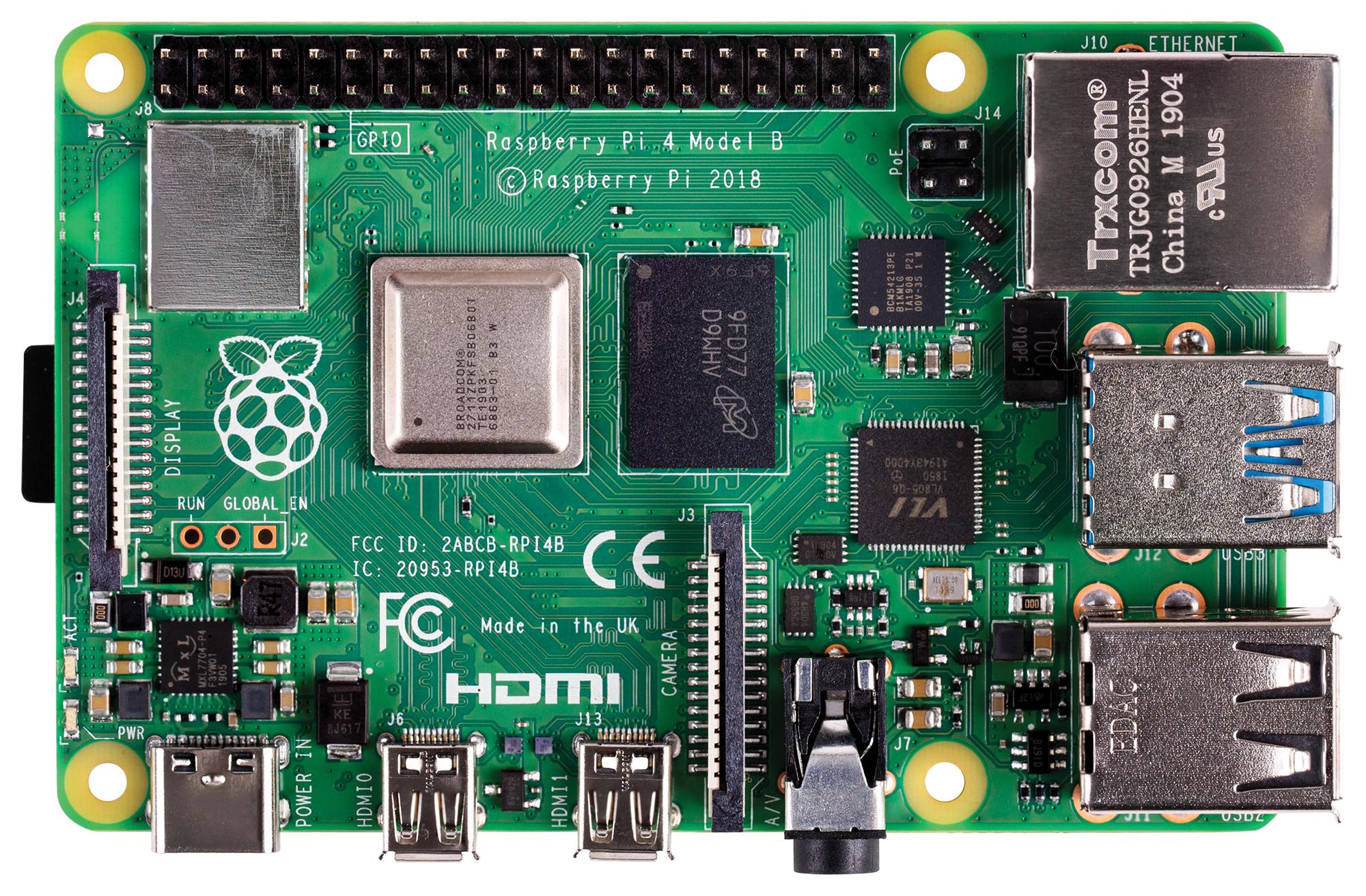 RPI4-MODBP-8GB RASPBERRY-PI, SBC, Raspberry Pi4 B 8GB, BCM2711