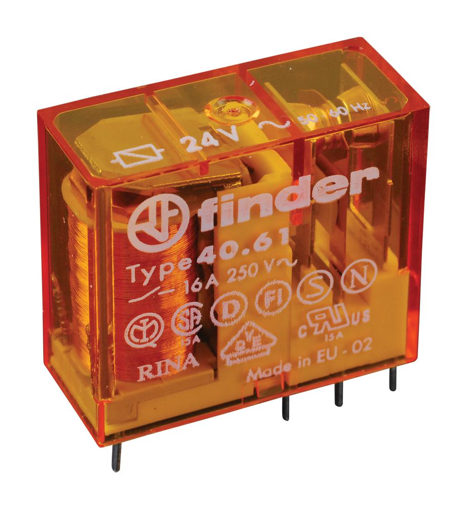 Relais Finder 24V AC 16A - Connecteur Bleu Pour Montage Sur Douille Ou Circuit Imprimé