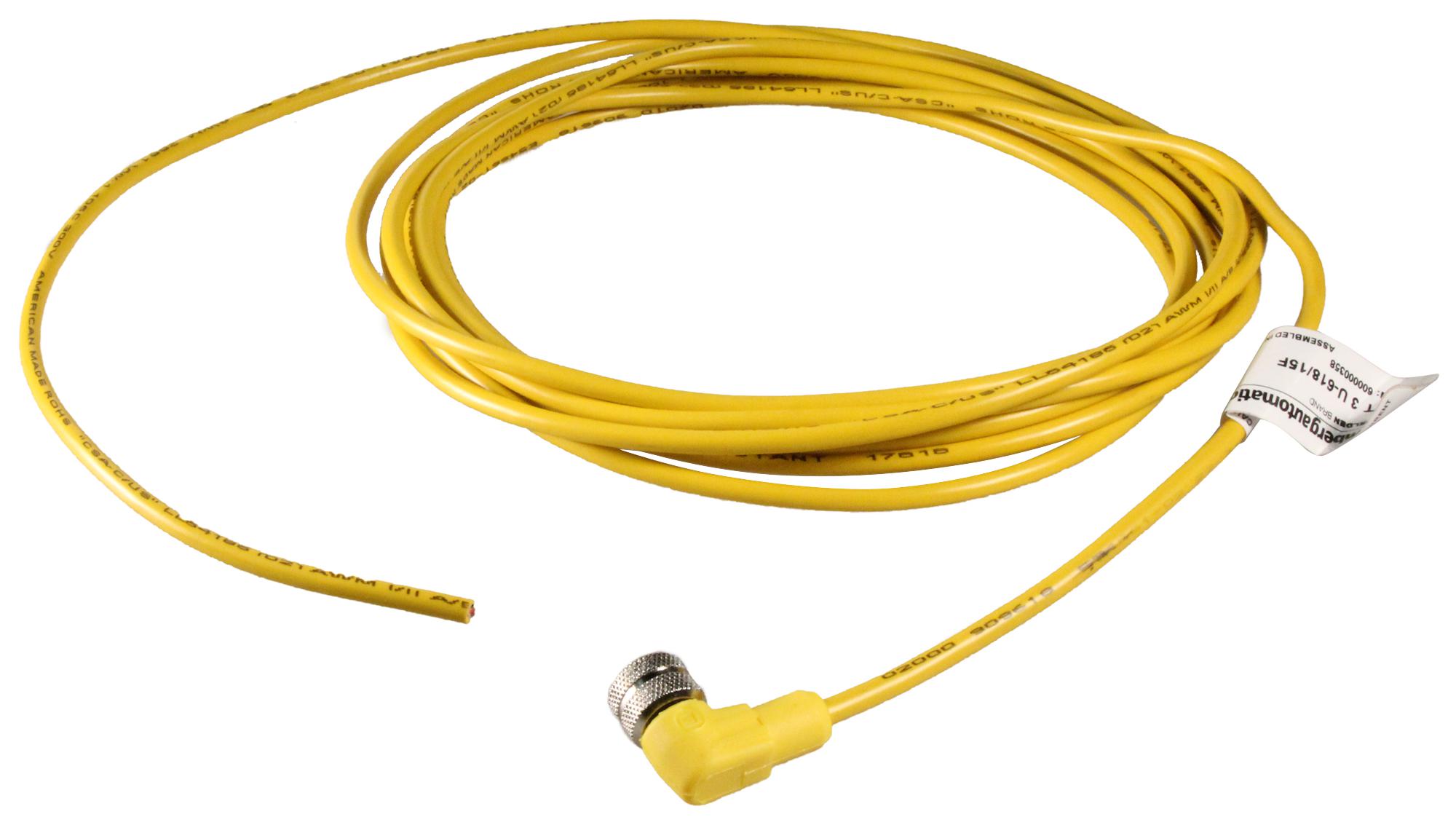 RKWT 3 U618/15F Lumberg Automation Cable de Sensor, 90° 1/2"20