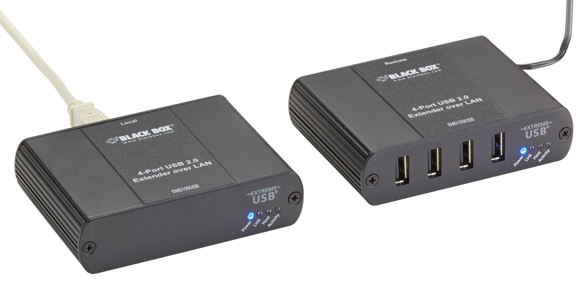 EMD100USB Black Box Extender, KVM Over 4Port