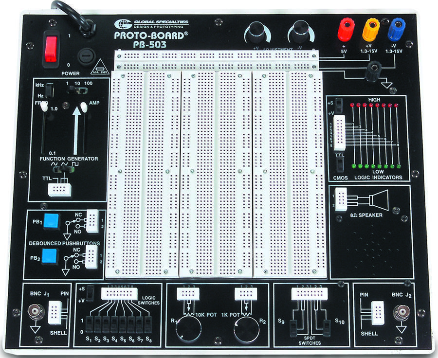 PB503 Global Specialties Estación de Trabajo ProtoBoard, Analógica