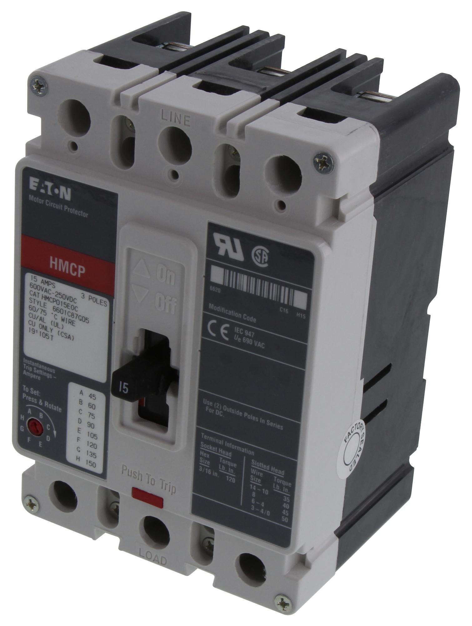 HMCP015E0C Eaton Cutler Hammer Guardamotores Termomagnético