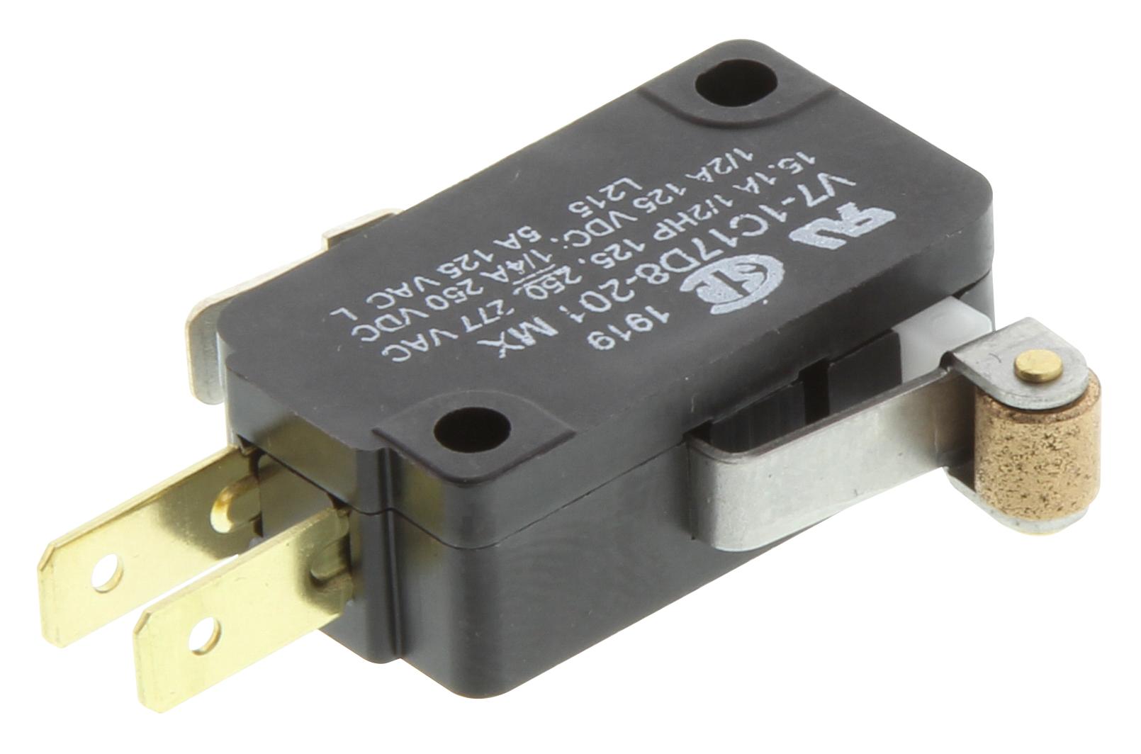 2-Pack Honeywell V7-1C17D8-263 Micro Switch - 15.1A, 1/2 HP, 125/250/277VAC, Lever Actuator