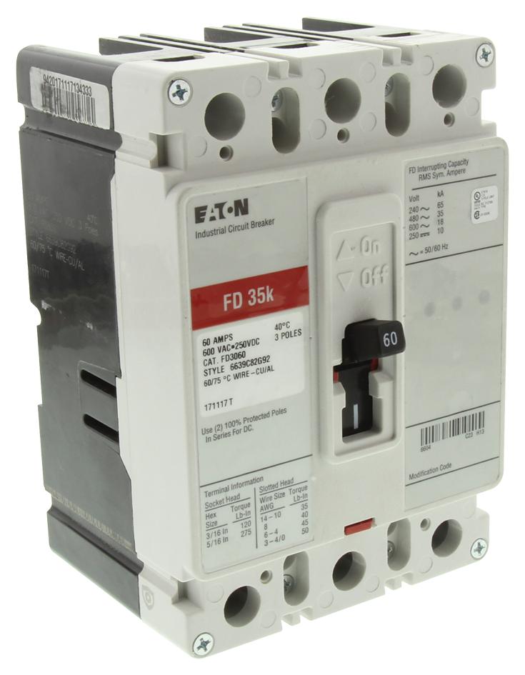 Interruttore Automatico Eaton EGB3060FFG - Scatolato Modellato, Nuovo Di Zecca