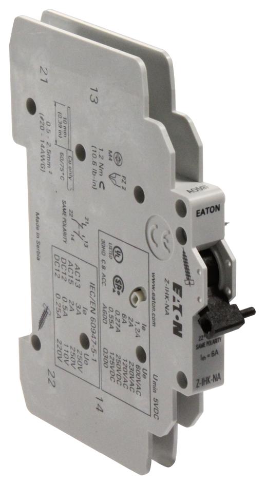 ZIHKNA Eaton Moeller Contacto Auxiliar, SPSTNO/DPDT, 250 V