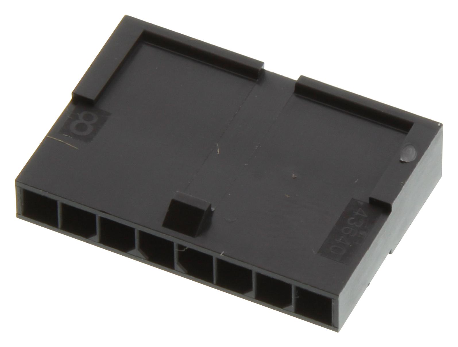 43640-0801 - Molex - Carcasa de Conector, Una Fila, Serie Micro-Fit 3.0