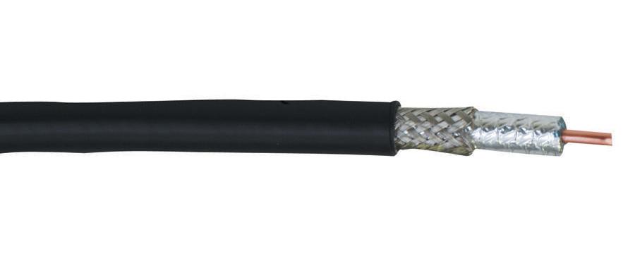 Belden 7733A RG-8 Coaxial Cable – 5ft, 10AWG, 50 Ohm, Plenum, Black – Made In USA