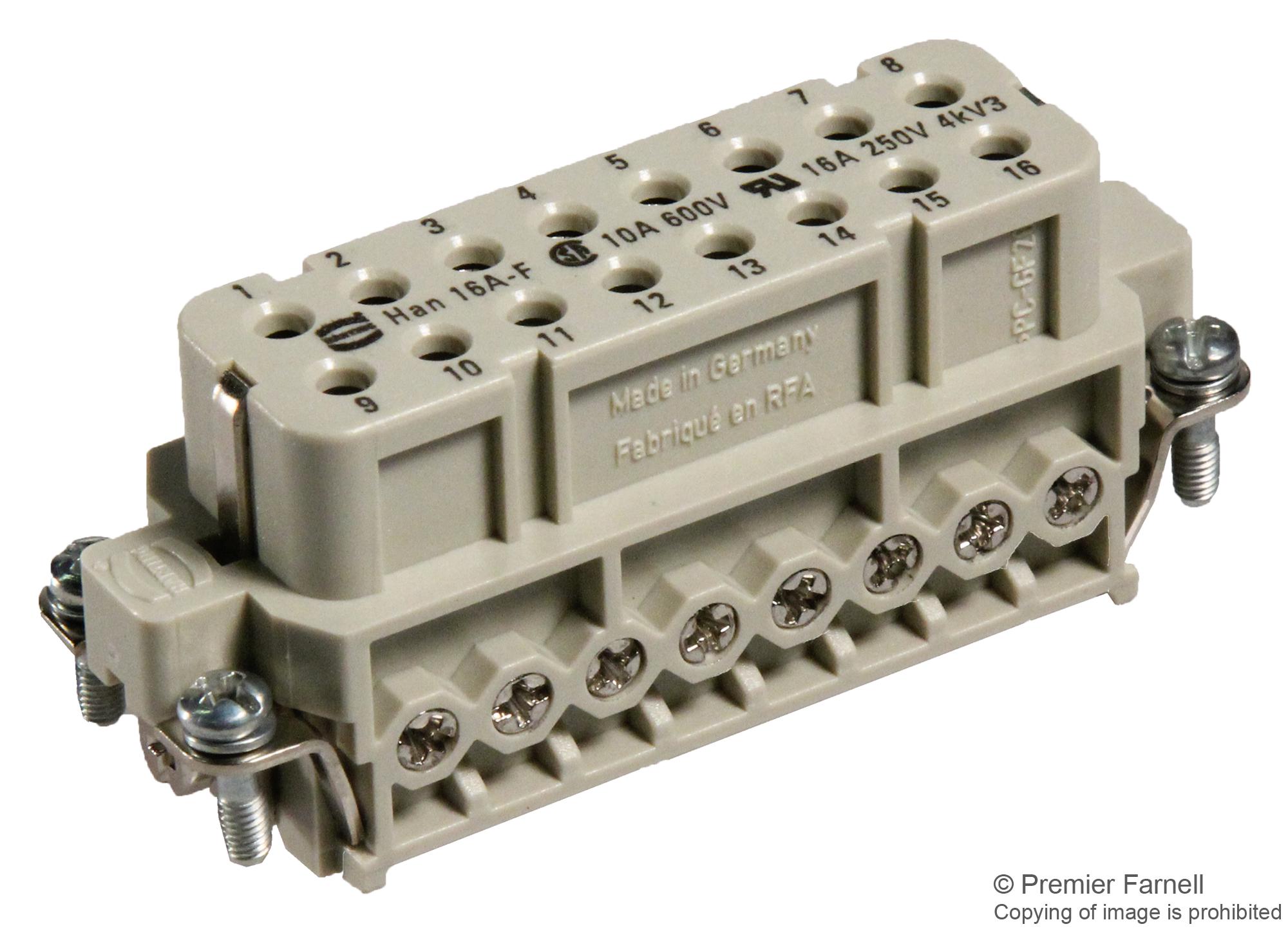 09200162812 - Harting - Heavy Duty Connector, 16 + Señal PE, UL508