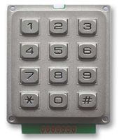 MULTICOMP MCAK304NSSBWPMM KEYPAD, METAL, IP67, 3X4
