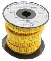 TE CONNECTIVITY - RAYCHEM 13611410 WIRE MARKER, PRE PRINTED, A, BLACK