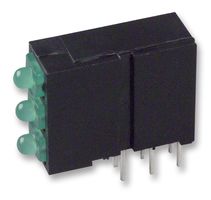 DIALIGHT 570-0100-222F Circuit Board Indicator, Green, 2mm, 2.1 V, 20 mA, 3, 8.7 mcd RoHS Compliant: Yes