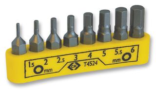 CK TOOLS T4524 JUEGO DE BROCAS HEXAGONALES, 8PC