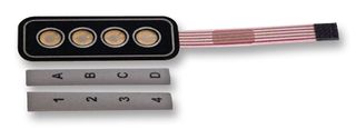 APEM AC3559 KEYPAD, 4X1, 0.1A, 30VDC, POLYMER