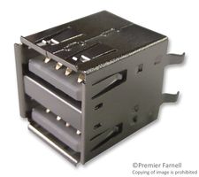 WURTH ELEKTRONIK 614008235023 STACKED USB, 2.0 TYPE A, 2PORT