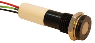 APEM Q8F3BZZRYG12E INDIC FLUSH BLCK TRI COLR 12VDC,IP67