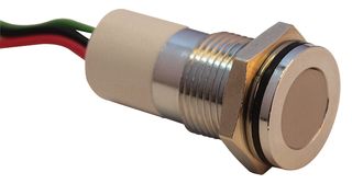 APEM Q14F3CZZRYG24E INDIC FLUSH CHRME TRI COL 24VDC,IP67