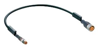 LUMBERG AUTOMATION RSMV 3-RKMV 3-224/1M CABLE, PUR, M8, PLUG - SKT, 3P, 1M