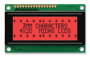 MIDAS DISPLAYS MC42004A6W-FPTLR-V2 LCD MODULE, 20 X 4, COB, 4.03MM, FSTN