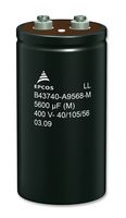 TDK B43740A9478M000 Electrolytic Capacitor, Screw, B43740 Series, 4700 F, 20%, 400 V, 76.9 mm, 0.02 ohm RoHS Compliant: Yes