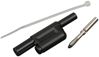 POMONA 6721-0 BANANA PLUG, MULTI-STACKING, 20A, BLACK