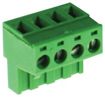 CAMDENBOSS CTB9209/4 Pluggable Terminal Block, 4, 320 V, 12 A, 5.08 mm, 24 AWG, 12 AWG RoHS Compliant: Yes