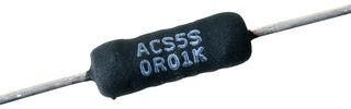 ARCOL ACS5SR15J Through Hole Resistor, Silicon Coated, ACS Series, 0.15 ohm, 5 W, 5%, 157 V, Axial Leaded RoHS Compliant: Yes
