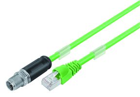 BINDER 79-9723-020-08 SENSOR CORD, 8P, M12 PLUG-RJ45 PLUG, 2M