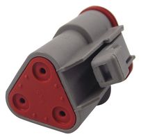 DEUTSCH - TE CONNECTIVITY DT06-3S CARCASA MACHO, 3 POSICIONES, PA GF, GRIS