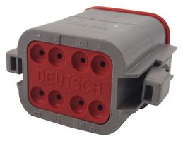 DEUTSCH - TE CONNECTIVITY DT06-08SA CARCASA MACHO, 8 POSICIONES, PA GF, GRIS