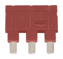 HARTING 09330009831 JUMPER, 3POS, 16A, 6.7MM, RED