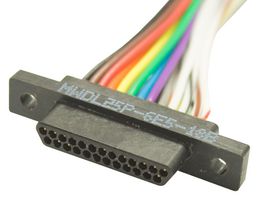 GLENAIR MWDL-25P-6E5-18B CABLE, 25POS, MICRO D PLUG-FREE END, 18"