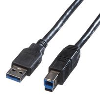 ROLINE 11.02.8869 CABLE USB, 3.0 A-B MACHO, 0.8M, NEGRO