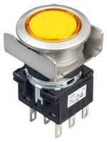 IDEC LB6ML-A1T64Y PULSADOR, ILUM, DPDT, 24VAC/DC, AMARILLO
