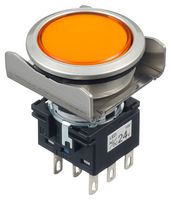 IDEC LBW6ML-A1T64A PB SW, DPDT, 24VAC/DC, SOLDER, AMBER