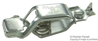 MUELLER ELECTRIC BU-25 TEST CLIP, ZINC PLATED STEEL, 40A/19MM