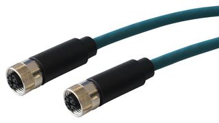 BULGIN LIMITED PXPTPU12FBF08XFB030PU SENSOR CORD, 8P M12 RCPT-RCPT, 3M