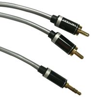 MULTICOMP PRO PS000242 CABLE, 3.5MM PLUG-RCA PLUGX2, 1M, GREY