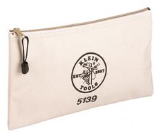 KLEIN TOOLS 5139 ZIPPER BAG, CANVAS, NATURAL