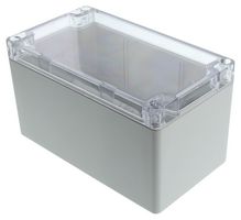 HAMMOND 1554K2GYCL SMALL ENCLOSURE, SMALL, PC, GREY/CLEAR