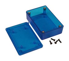 HAMMOND 1591XXMTBU ENCLOSURE, MULTIPURPOSE, ABS, BLUE/CLEAR