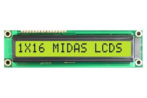 MIDAS DISPLAYS MC11608A6WK1-SPTLY ALPHANUMERIC DISPLAY, STN, 8.06MM, COB