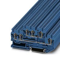 PHOENIX CONTACT 3038529 DINRAIL TERMINAL BLOCK, 6WAY, 12AWG, BLU