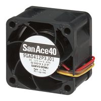 SANYO DENKI 9GA0424P3J001 VENTIL DC AXIAL 23.7CU.FT/MIN BOLA 40MM