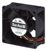 SANYO DENKI 9GA0812P1H611 AXIAL FAN, 80MM, 2.25M3/MIN, 55DBA, 12V