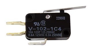 OMRON ELECTRONIC COMPONENTS V-102-1C4 BY OMI MICROINTERRUPTOR SPDT 10A 250VAC 0.59N