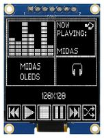 MIDAS DISPLAYS MDOB128128CV-WS PANTALLA OLED, COB, SPI, 3.3V