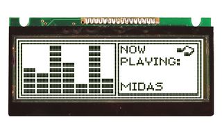 MIDAS DISPLAYS MC122032CA6W-FPTLW LCD MODULE, WHITE, 122 X 32P, COB, 5V