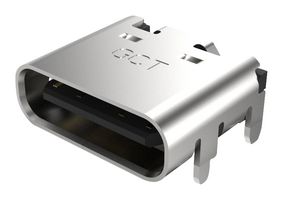 GCT USB4105-GF-A-120 USB CONN, 2.0 TYPE C, R/A RCPT, 16POS